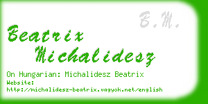 beatrix michalidesz business card